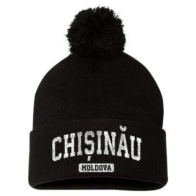 Chisinau Moldova Vintage Sports Design Pom Pom 12in Knit Beanie