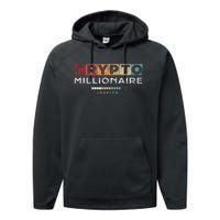 Crypto Millionaire Vintage Bitcoin Crypto Performance Fleece Hoodie