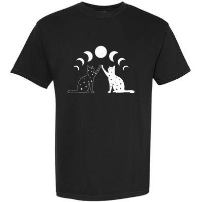 Cat Moon Vintage Witchy Cat Lovers And Celestial Enthusiasts Garment-Dyed Heavyweight T-Shirt