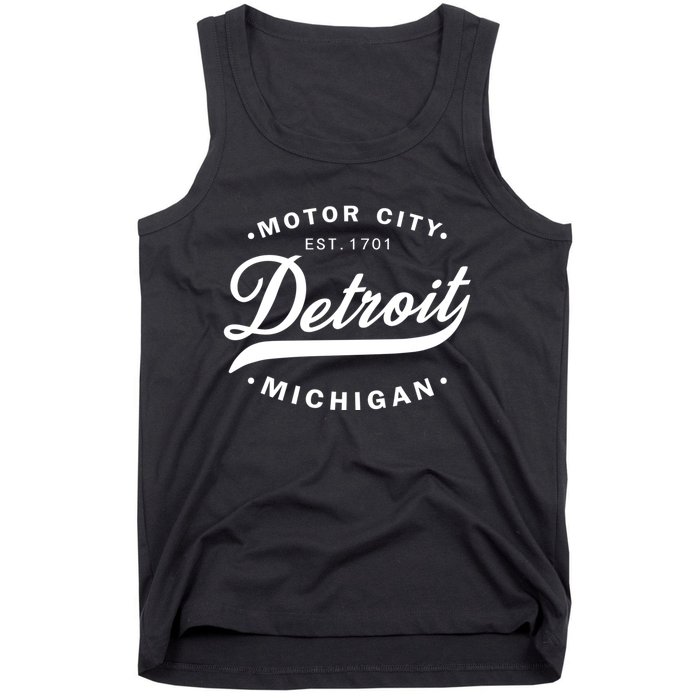 Classic Michiganians Vintage Detroit Motor City Michigan Mi Tank Top