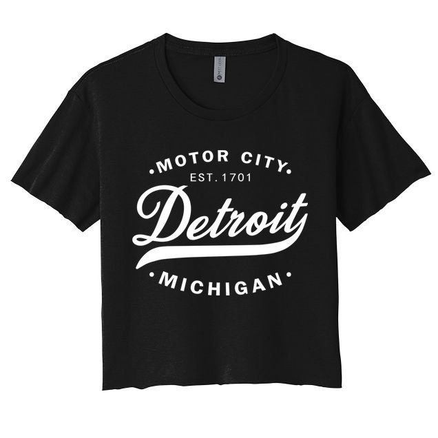 Classic Michiganians Vintage Detroit Motor City Michigan Mi Crop Top