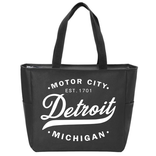 Classic Michiganians Vintage Detroit Motor City Michigan Mi Zip Tote Bag