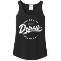 Classic Michiganians Vintage Detroit Motor City Michigan Mi Ladies Essential Tank