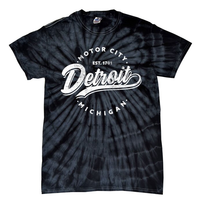 Classic Michiganians Vintage Detroit Motor City Michigan Mi Tie-Dye T-Shirt