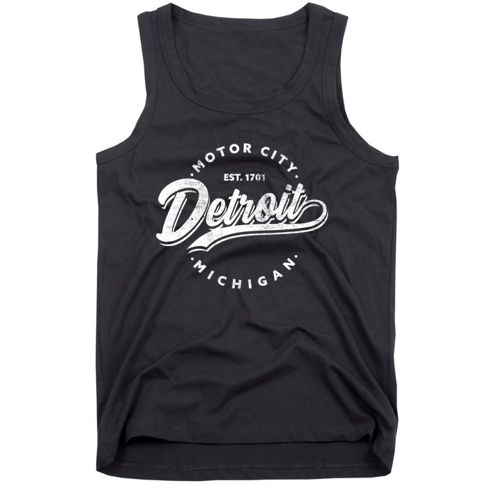 Classic Michiganians Vintage Detroit Motor City Michigan Mi Tank Top