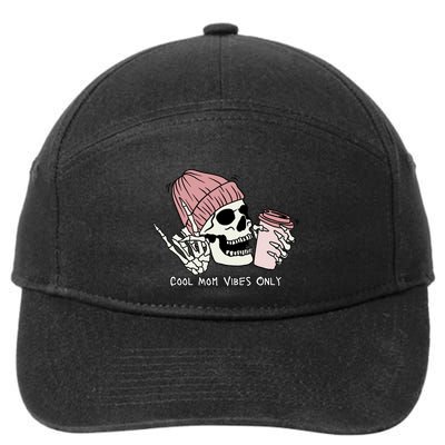 Cool Mom Vibes Only Skeleton Coffee Lover 7-Panel Snapback Hat