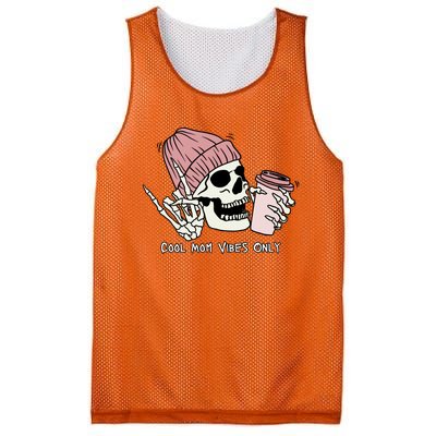 Cool Mom Vibes Only Skeleton Coffee Lover Mesh Reversible Basketball Jersey Tank