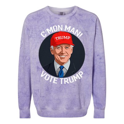 C’Mon Man! Vote Trump Biden Minimalist Political Satire Colorblast Crewneck Sweatshirt