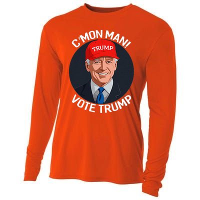 C’Mon Man! Vote Trump Biden Minimalist Political Satire Cooling Performance Long Sleeve Crew