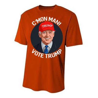 C’Mon Man! Vote Trump Biden Minimalist Political Satire Performance Sprint T-Shirt