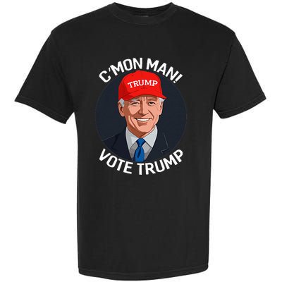 C’Mon Man! Vote Trump Biden Minimalist Political Satire Garment-Dyed Heavyweight T-Shirt