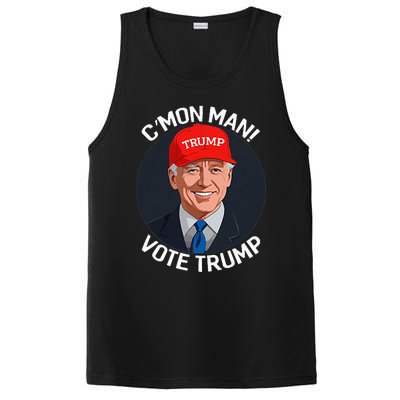 C’Mon Man! Vote Trump Biden Minimalist Political Satire PosiCharge Competitor Tank