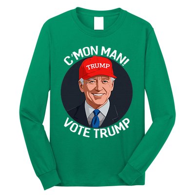 C’Mon Man! Vote Trump Biden Minimalist Political Satire Long Sleeve Shirt