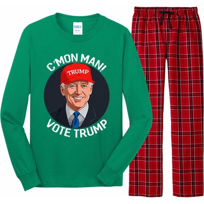 C’Mon Man! Vote Trump Biden Minimalist Political Satire Long Sleeve Pajama Set