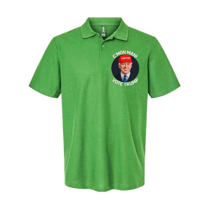 C’Mon Man! Vote Trump Biden Minimalist Political Satire Softstyle Adult Sport Polo