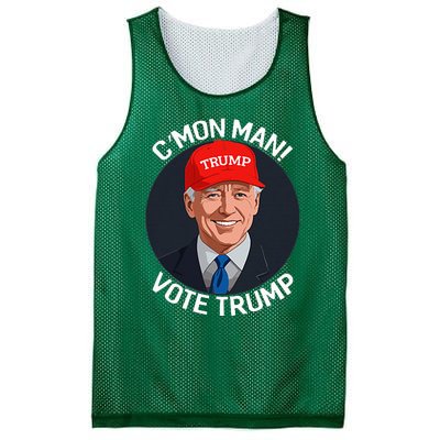 C’Mon Man! Vote Trump Biden Minimalist Political Satire Mesh Reversible Basketball Jersey Tank