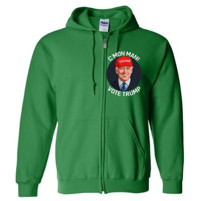 C’Mon Man! Vote Trump Biden Minimalist Political Satire Full Zip Hoodie