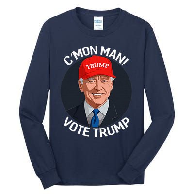 C’Mon Man! Vote Trump Biden Minimalist Political Satire Tall Long Sleeve T-Shirt