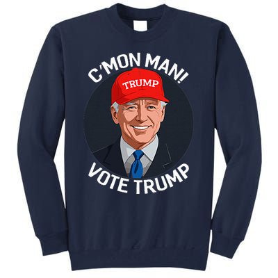 C’Mon Man! Vote Trump Biden Minimalist Political Satire Tall Sweatshirt