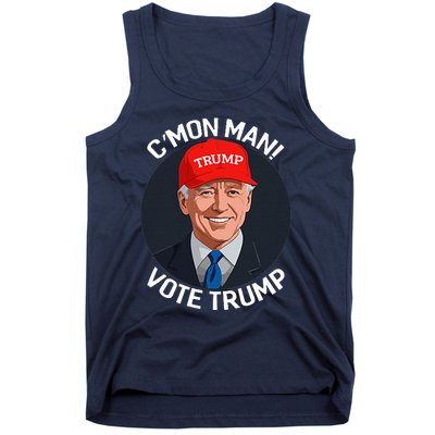 C’Mon Man! Vote Trump Biden Minimalist Political Satire Tank Top