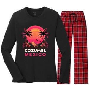 Cozumel Mexico Vacation Women's Long Sleeve Flannel Pajama Set 