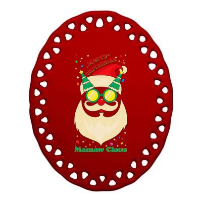 Christmas Matching Very Merry Mamaw Claus Xmas Family Ceramic Oval Ornament