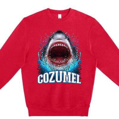 Cozumel Mexico Vacation Great White Shark Beach Cruise Trip Premium Crewneck Sweatshirt