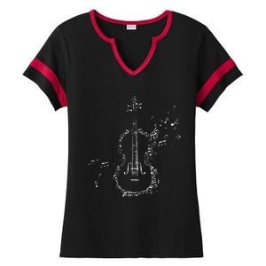 Classical Music Violin Player Gift Orchestra Violin Ladies Halftime Notch Neck Tee