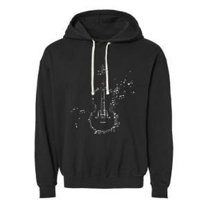 Classical Music Violin Player Gift Orchestra Violin Garment-Dyed Fleece Hoodie