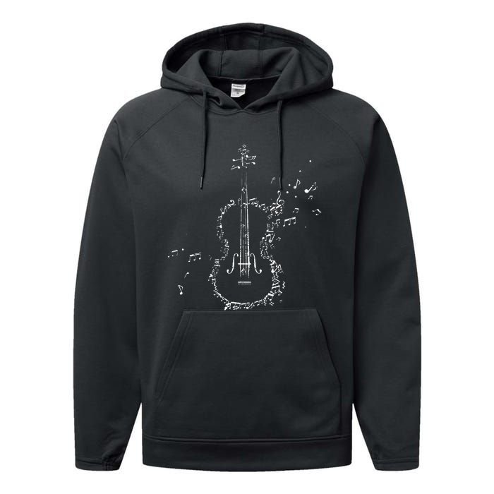 Classical Music Violin Player Gift Orchestra Violin Performance Fleece Hoodie