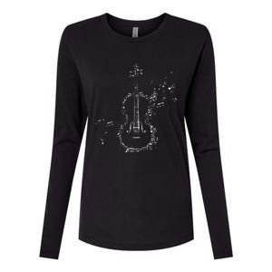 Classical Music Violin Player Gift Orchestra Violin Womens Cotton Relaxed Long Sleeve T-Shirt