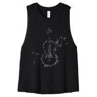 Classical Music Violin Player Gift Orchestra Violin Women's Racerback Cropped Tank