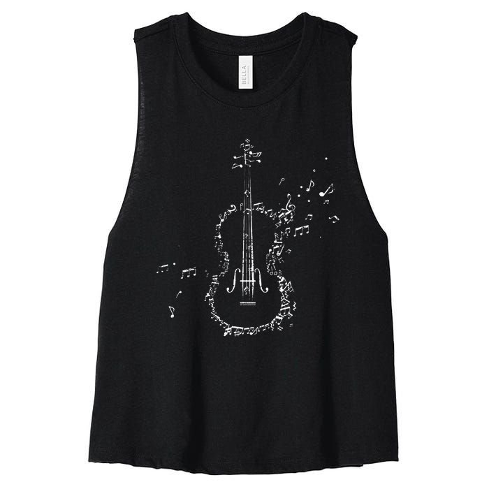 Classical Music Violin Player Gift Orchestra Violin Women's Racerback Cropped Tank