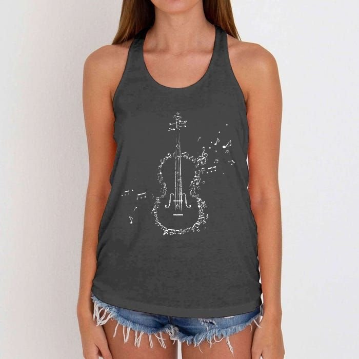 Classical Music Violin Player Gift Orchestra Violin Women's Knotted Racerback Tank