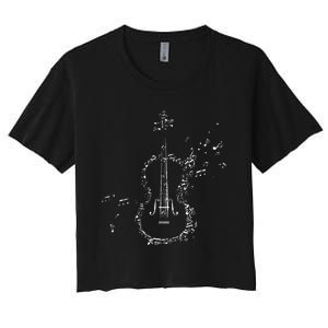 Classical Music Violin Player Gift Orchestra Violin Women's Crop Top Tee