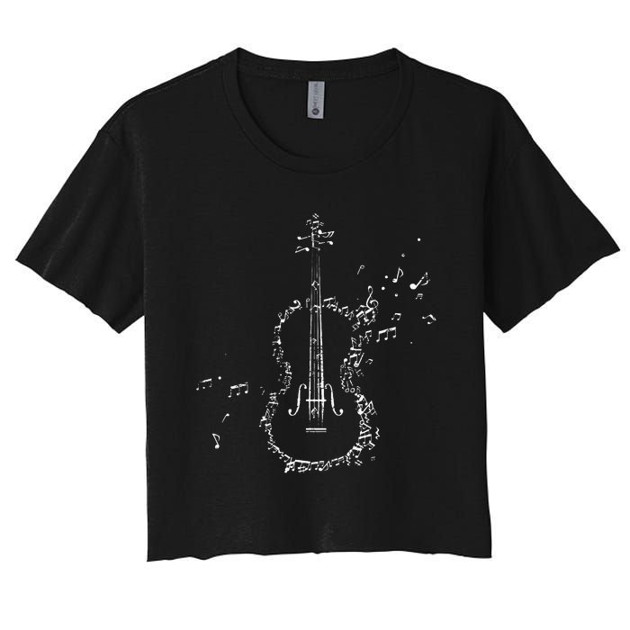 Classical Music Violin Player Gift Orchestra Violin Women's Crop Top Tee