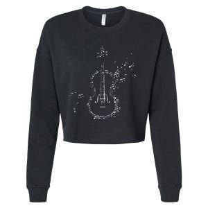 Classical Music Violin Player Gift Orchestra Violin Cropped Pullover Crew