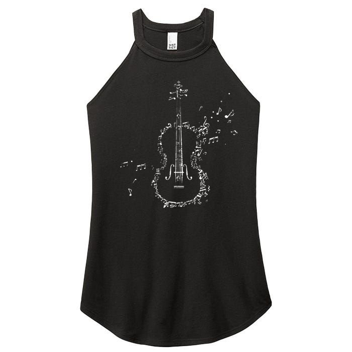 Classical Music Violin Player Gift Orchestra Violin Women's Perfect Tri Rocker Tank