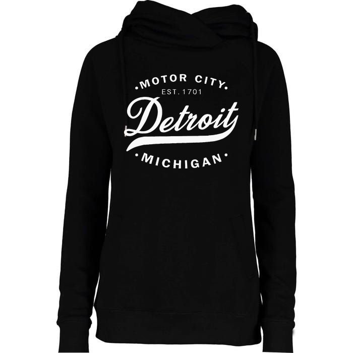 Classic Michiganians Vintage Detroit Motor City Michigan Mi Womens Funnel Neck Pullover Hood