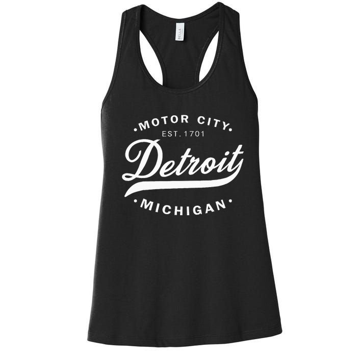 Classic Michiganians Vintage Detroit Motor City Michigan Mi Women's Racerback Tank