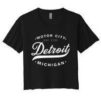 Classic Michiganians Vintage Detroit Motor City Michigan Mi Women's Crop Top Tee