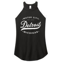 Classic Michiganians Vintage Detroit Motor City Michigan Mi Women's Perfect Tri Rocker Tank