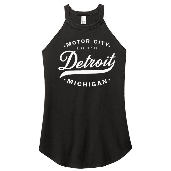 Classic Michiganians Vintage Detroit Motor City Michigan Mi Women's Perfect Tri Rocker Tank