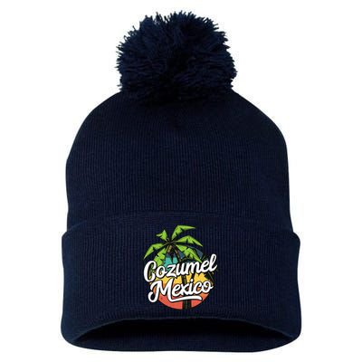 Cozumel Mexico Vacation Pom Pom 12in Knit Beanie