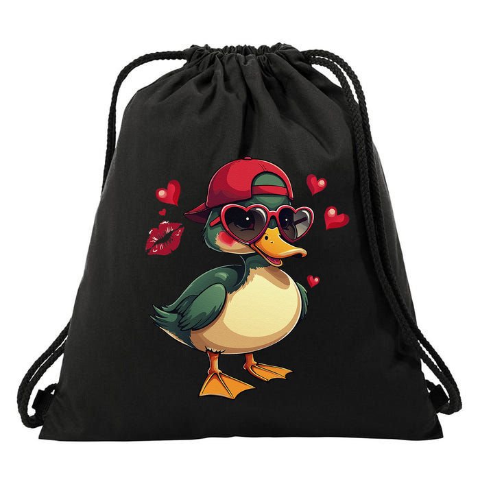 Call Me Valentines Duck Hunting Lover Drawstring Bag