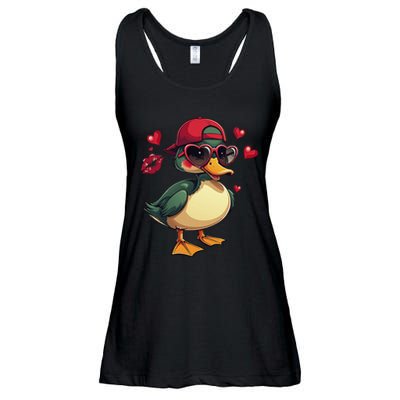 Call Me Valentines Duck Hunting Lover Ladies Essential Flowy Tank
