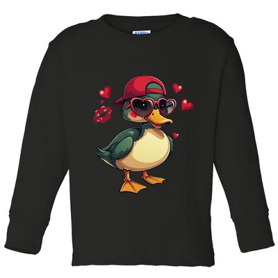 Call Me Valentines Duck Hunting Lover Toddler Long Sleeve Shirt