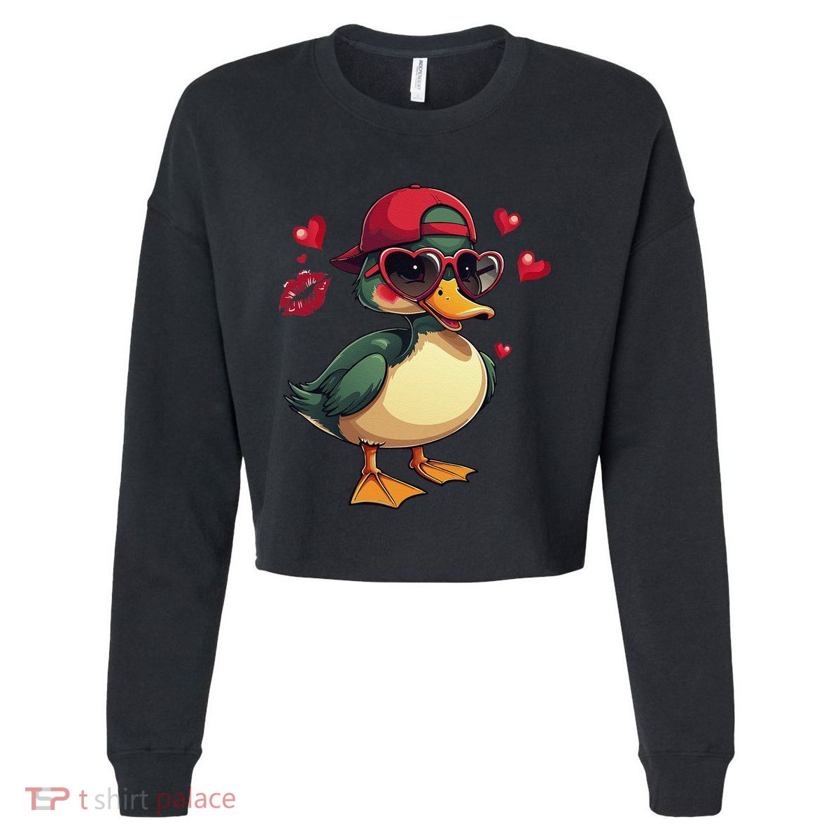Call Me Valentines Duck Hunting Lover Cropped Pullover Crew