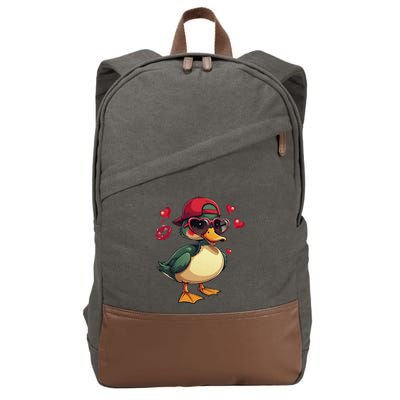 Call Me Valentines Duck Hunting Lover Cotton Canvas Backpack