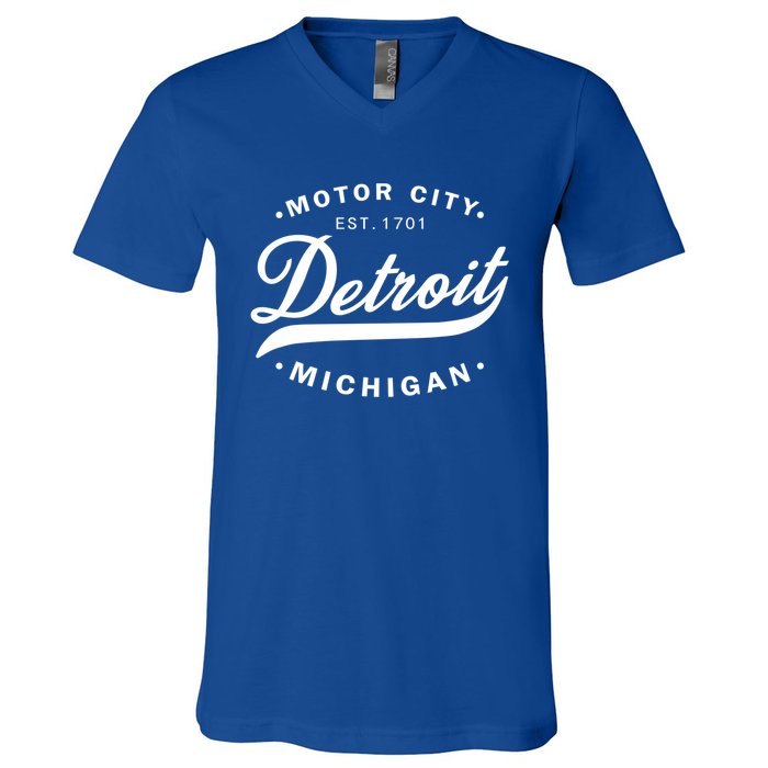 Classic Michiganians Vintage Detroit Motor City Michigan Mi Gift V-Neck T-Shirt